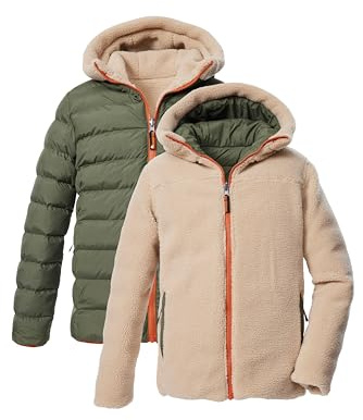 Killtec Kow 231 Bys jacka, vändbar jacka i dunlook, quiltad jacka med huva