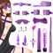 Kit di bondage SM Oziral 17 pezzi BDSM Set di bondage per letto Giocattoli sessuali per coppie Set BDSM Accessori per donne per principianti con plug anale Set per sesso di coppia Nero