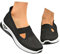 Chaussure Orthopedique Femme Ete Confortable Pieds Larges Chaussons Femme, Noir, Sandales Basket De Marche sans Lacets Baskets Sneakers Confort Chic Basquette Souples 43