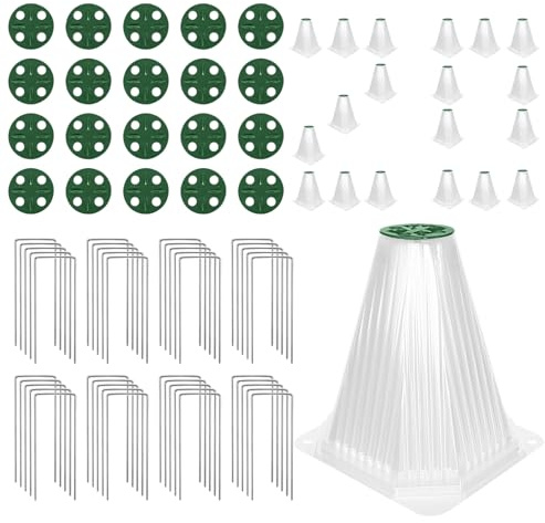 Campana de jardín | Protectores de plantas en forma de campana - Protector reutilizable con clavos de tierra y agujeros de ventilación para plántulas de tomate y fresa, flores de invierno