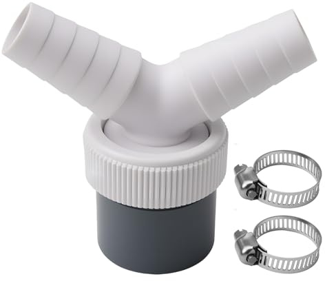 Washing Machine Drain Adapter Drain Y Connection Adaptor for Dishwasher and Washing Machine for Pipe Diameter 40 mm Input Diameter 0.75-0.95 with Hose Clamp for Dishwasher WashingMachines