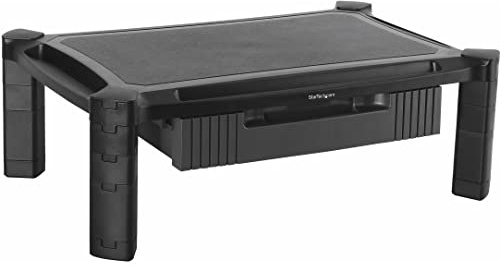 StarTech.com Adjustable Monitor Riser - Large - Drawer - Monitors up to 32”- Adjustable Height - Desk Monitor Stand (MONSTADJDL)