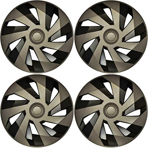 Versaco Car Wheel Trims VECTORGB16 - Graphite/Black 16 Inch 7-Spoke - Boxed Set of 4 Hubcaps - Includes Fittings/Instructions