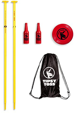GoSports Tipsy Toss Game Set - Flying Disc Bottle Drop Yard Game - Choose Pro or Standard