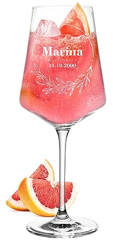 Leonardo Sarti Aperitif-Glas 560 ml mit Gravur - das Frauengeschenk zum Muttertag - Cocktailglas für Aperol, Lillet und Wein - spülmaschinenfestes Weinglas