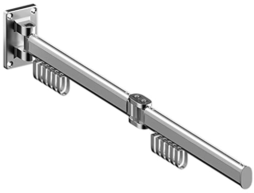 TCRAZY Einziehbarer Wäscheständer zur Wandmontage, platzsparend, robust, für Wäsche, Kleiderbügel, zusammenklappbar, für Balkon, Schlamm, Schlafzimmer (Farbe: Silber, Größe: 77,5 x 10 x 6 cm)