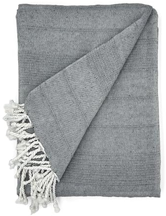 Cardenal Textil - Peñíscola Foulard multiuso, plaid da letto, coperta da letto, copridivano - Antracite - 180 x 260 cm