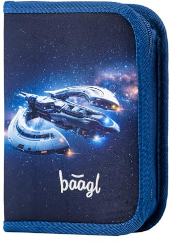 Baagl Federmäppchen für Jungen - Schüleretui, Federtasche, Federmappe für Schreibwaren - Etui, Federpenal, Schulmäppchen (Space Ship)