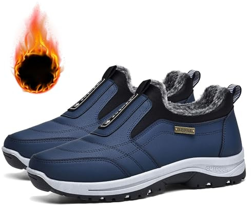 Scarpe da Passeggio Slip-On Sneakers Invernali da Uomo Scarpe Ortopediche Impermeabili da Passeggio Calzature da Uomo Traspiranti Antiscivolo per Trekking Escursionismo Memory Foam (A5588)