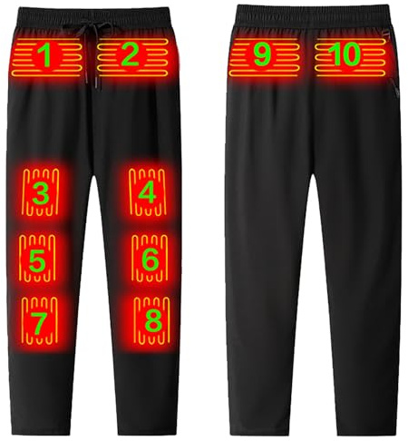 Vhersily Pantalon Chauffé Homme Femme, Thermique Électriquement Pantalon Polaire Pantalon de Neige, Équipement de Randonnée Confortable pour le Jogging en plein air Ski Cyclisme, Snowboard, Escalade
