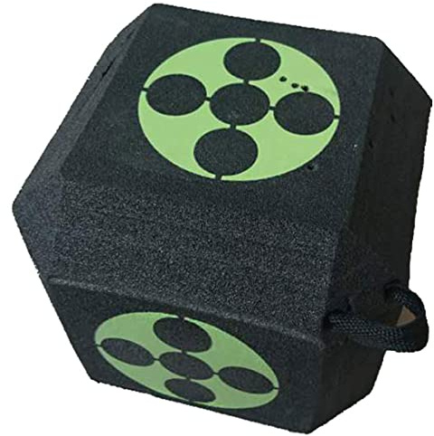 Gcroet Bersaglio da Allenamento Quadrato Cubo Bersaglio 3D Dadi Freccia in Schiuma a 6 Lati Testa Larga autoriparante Nero..