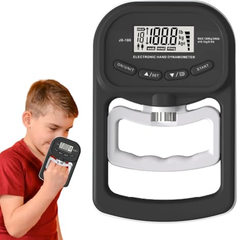 Dynamomètre de force de préhension – Compteur d'exercice rechargeable pour prise en main | Jauge d'entraînement de haute précision avec mémoire intelligente pour le sport, la maison, l'école