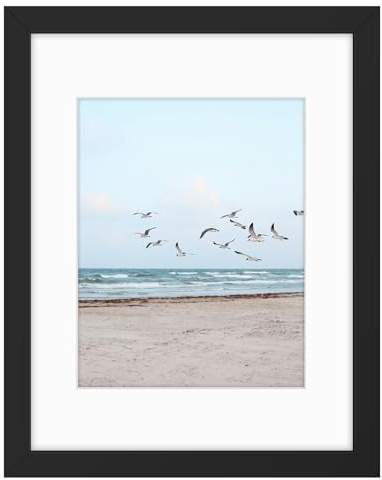 Frametory, 11x14 Frames Display 8x10 Picture with Mat or 11x14 Photo Without Mat, Shatter-Resistant Glass, Pre-Installed Wall Mounting Hardware - Black