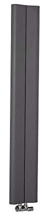 Milano Solis Light Grey Vertical Curved Panel Aluminium Radiator - 1600mm x 245mm