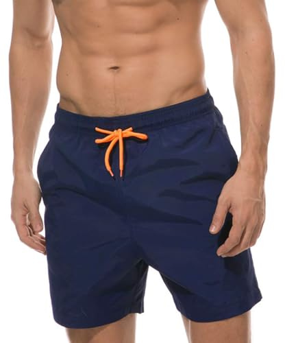 Qrity Bañador Hombre Shorts de Secado Rápido Bañador, Bañadores de Surf, Pantalones Cortos Informales, Shorts de Playa con Forro de Malla & Bolsillos -M