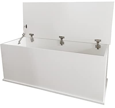 VDD Aufbewahrungsbox Holz - Spielzeugkiste - Deckenkiste - 100 cm breit - weiß