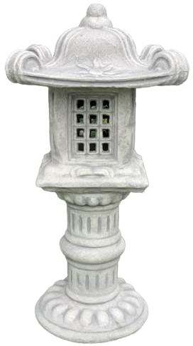 Massive japanische Steinlaterne Riesige Tachi-Gata Oki Gata Steinguss frostfest Gartendeko Deko-Figur für Haus Garten Moderne Statue Garten-Figur