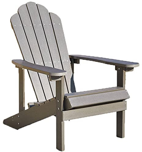 Sonnenstuhl Adirondack Liegestuhl Moderner Adirondack-Stuhl Kunststoff, Komfort Wasserdicht Patio-Hinterhof-Garten im Freien Lounge-Stühle, Einfache Installation, Unterstützt 150 kg ( Color : Gray )