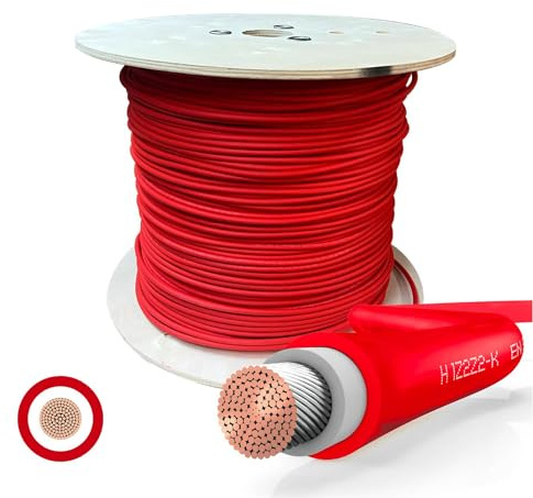 SOLARTRONICS Meterware Solarkabel 4mm² 15m Flexibel, Robust, Rot