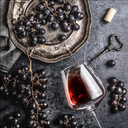 Pro-Art Glasbild Wein und Trauben, 20x20 cm