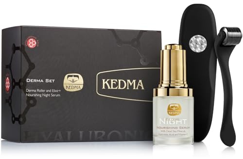 KEDMA - Dermaroller-Kit med Återfuktande Nattserum - 1 kit | Dermaroller och återfuktande nattserum stödjer en rutin för en jämnare och mer strålande hud.