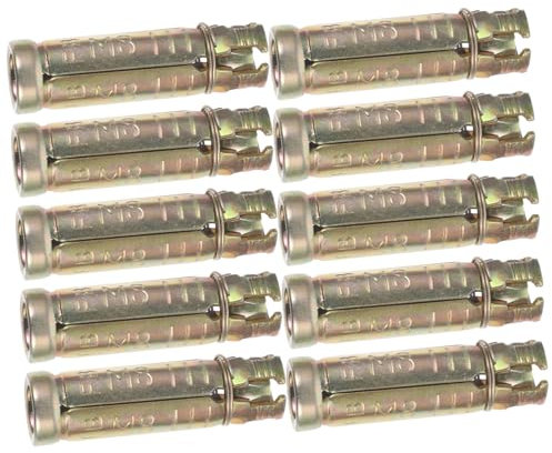 Yardenfun Boulons D'ancrage Moletés Pour Béton Massif En Acier M8 x 50 Mm, Lot De 10 Pièces, Fixation Professionnelle Pour Construction, Bâtiment Et Travaux Lourds