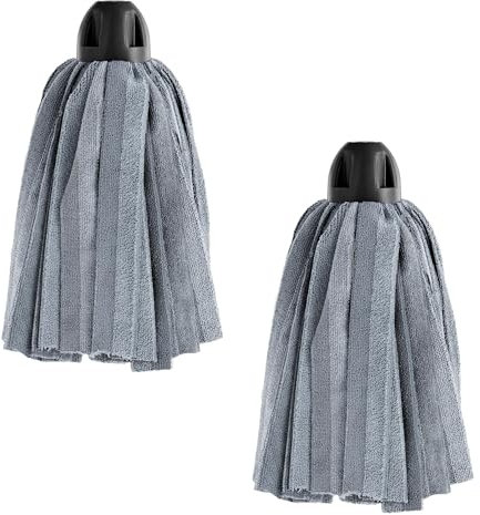 MAYA Fregona MAX Pro Tiras. Limpieza para Todo Tipo de Suelos. 100 % Microfibra. Super Absorbente y No Raya. Rosca Universal. Pack de 2 Fregonas (Negro)
