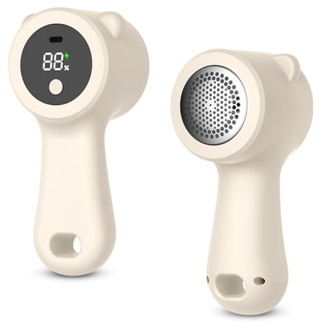 Lint Remover - Rasoio elettrico a 3 marce, con display digitale, per tutti i vestiti (beige)
