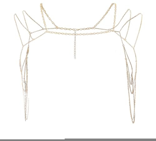 NICENEEDED Cadena Corporal Multicapa Mujer, Collar de Cristal Cadena para el Brazo Cadena para el Hombro para Boda Nupcial