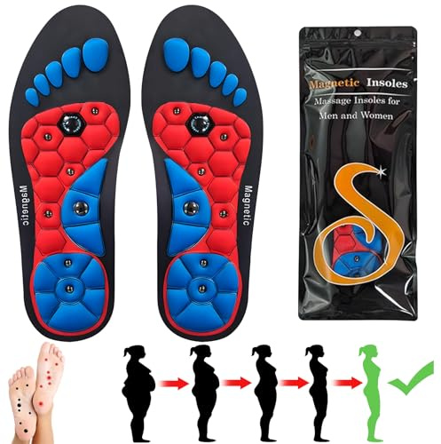 Solette Magnetiche Massaggianti, Solette Originali, Solette Ortopediche, Solette magnetiche per donna e uomo, Sano e confortevole, Misura 36-40