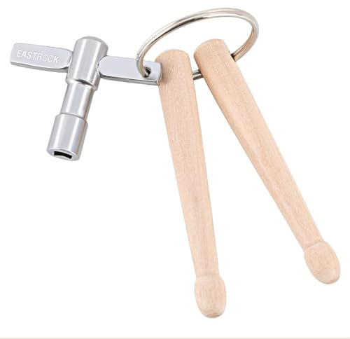 Auroriel Mini Drumsticks Llavero con Llave de Tambor, 3,5 Pulgadas Herramienta de Percusión para Mochila, Bolso, Llavero, Regalo Ideal para Bateristas