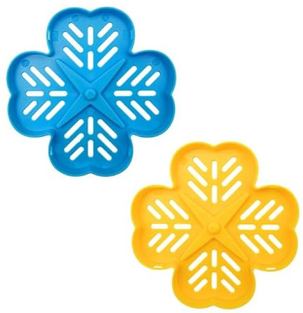 2 Pack Flower Shaped Egg Separator, Yellow and Blue, Kitchen Tool for Separating Yolks, Decorative Design