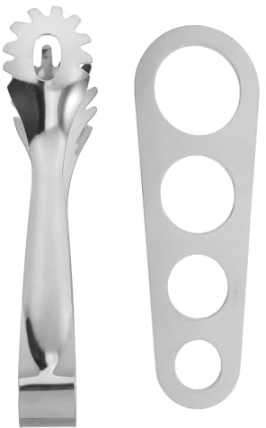 EPIGEIST Pinzas para Espaguetis de Acero Inoxidable Utensilio Multifuncional para Servir Pasta Medidor Integrado Juego de Pinzas Forma de Peine para Porciones Precisas Adecuado para