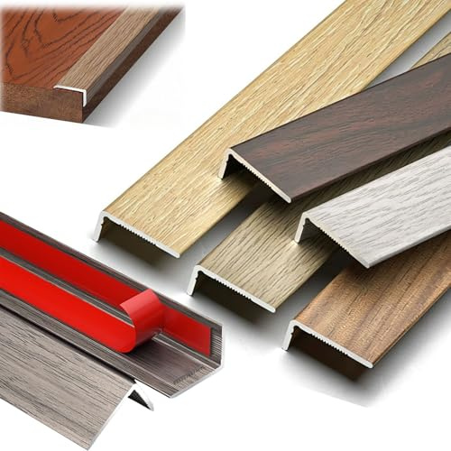90cm Paraspigoli Muro a L, Modanatura Autoadesiva, Profilo Angolare Alluminio, Protezione dei Bordi per Piastrelle Scale Pavimenti Mobili Davanzali(Maca Brown,W15mm*8mm)
