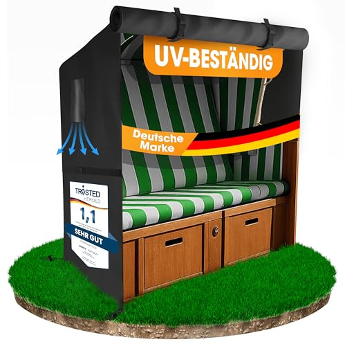 NATURIZ Funda para sillón de playa de alta calidad, resistente al invierno, resistente a la intemperie, impermeable, resistente a los desgarros y a los rayos UV, con ventana de ventilación, Oxford