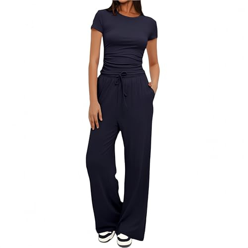 YKDLLF Sportivo Donna Completo Completi Sportivi Due Pezzi Sportiva Estiva Pantaloni Casual Elegante Completo Sportivo Tute da Ginnastica da Donna Estiva 2 Pezzi Homewear