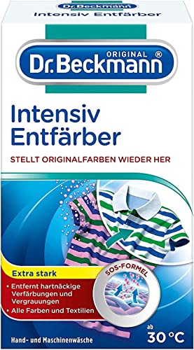 Dr. Beckmann Intensiv Entfärber | Wäsche erfolgreich entfärben und verfärbte Textilien retten | Stellt Originalfarben wieder her | 200 g