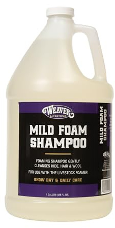 Weaver Livestock Whitening Foam Shampoo for Horses, Pigs, Cattle, Gentle, and Effective Coconut-Based Hide, Hair, and Shampoo, Daily Use, Cattle Show Supplies