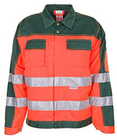 Planam Giacca con protezione di sicurezza, taglia 48, 1 pezzo, arancione/verde, 2008048