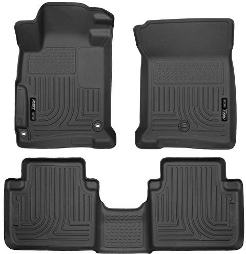 Husky Liners Weatherbeater Floor Mats | Fits 2013 - 2017 Honda Accord Sedan | Front & 2nd Row, 3-pc Black - 98481