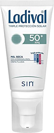 Ladival Protector Solar facial FPS 50 con Hydrasalinol para piel seca con vitaminas antiedad y antioxidantes - 50ml