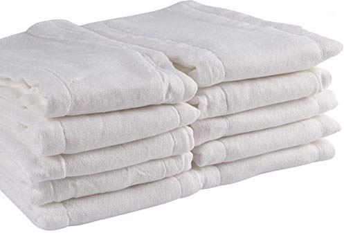 10-pack förfalskade tygblöjor – 100 % oblekt premiumbomull, Fasoar 3-lagers baby tvättbara blöjskydd för spädbarn till småbarn multianvändning (10-35 lbs) (10 st 01)