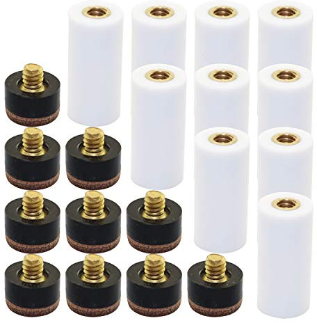 Tegg 10PCS 12mm Billiard Practical Cue Screw-on Tips Replaceable with White Pool Stick Ferrules for Snooker