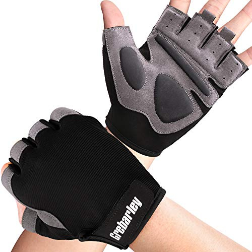 Grebarley Fitness Handschuhe,Trainingshandschuhe für Damen und Herren - Fitness Handschuhe für Krafttraining,Bodybuilding,Kraftsport & Crossfit Training (XS, kurz)