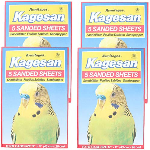 AB Tools 20 Sanded Sheets Sandpaper Cage Lining Budgies Caged Birds 28x43cm
