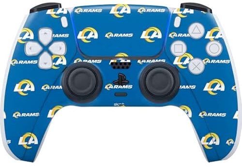 Skinit Decal Gaming Skin Compatible with PS5 Controller - Officially Licensed NFL Los Angeles Rams Blitz Series Design