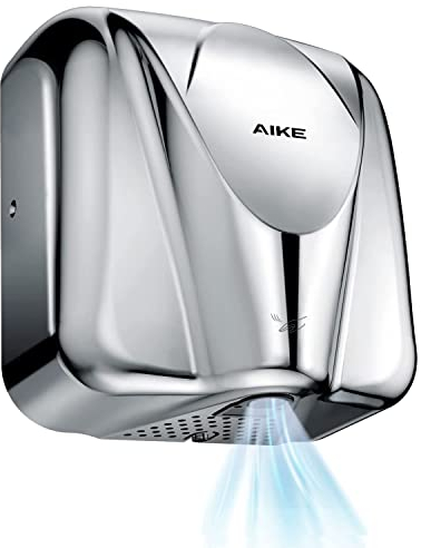 AIKE Elephant Sèche Mains Commercial, Haute Vitesse, Acier Inoxydable Durable pour Toilettes à Fort Trafic, 220V Poli AK2812
