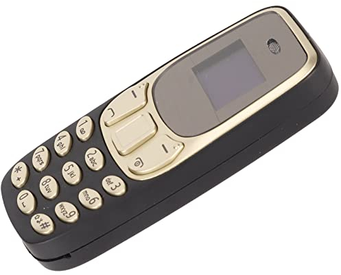 Bewinner Mini Small Mobile Cell Phone, 0.66 Inch Wallet Size, 2G GSM Dual SIM Unlocked, Hands Free Bluetooth Dialer, 380mah Battery (Black and Gold)