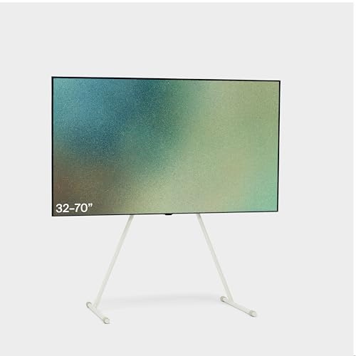 Pedestal Viva TV Ständer für 32 bis 70 Zoll | Hochwertiger TV Stand in Modernem Design | Robuste TV-Standfüße aus Stahl | Stilvoller TV Standfuss mit Schrägen Beinen und Abgerundeten Füßen (Beige)