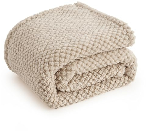 BEDSURE Kuscheldecke Flauschig Decke Fleecedecke - Weiche Warme Grobe Korddecke Gemütlicher Überwurf Für Bett und Couch, Leinen, 150 x 200 cm